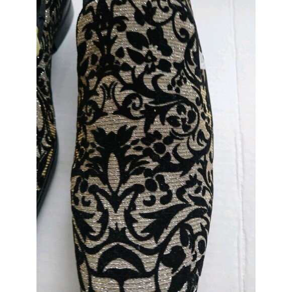 Stacy Adams Mens Swank Floral Velour OVERLAY Slip-on Loafers Black-Tan 10.5M - Picture 10 of 16